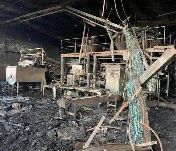 Manufacturing facility after a fire.